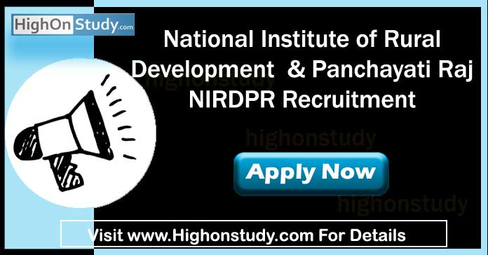NIRDPR Recruitment 2022